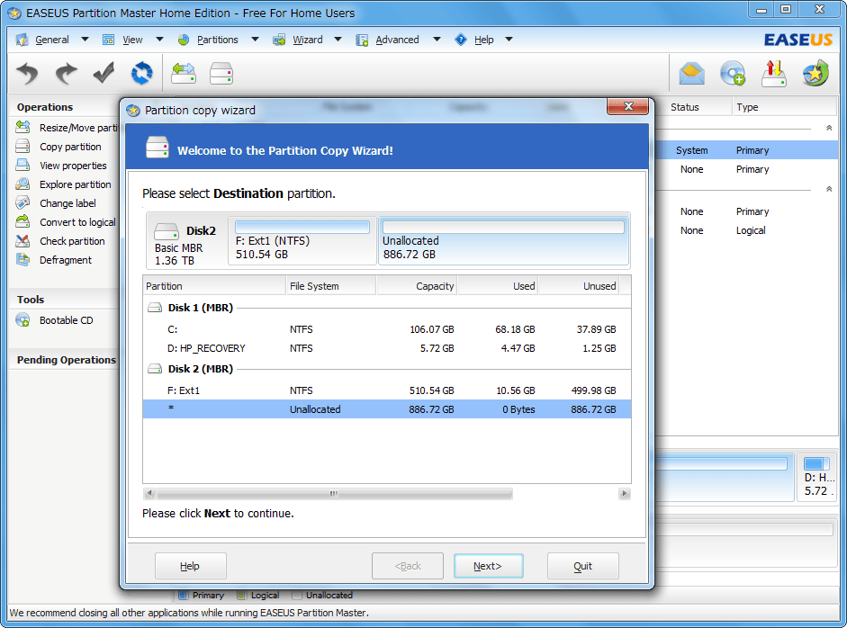 EASEUS Partition Master Home Edition